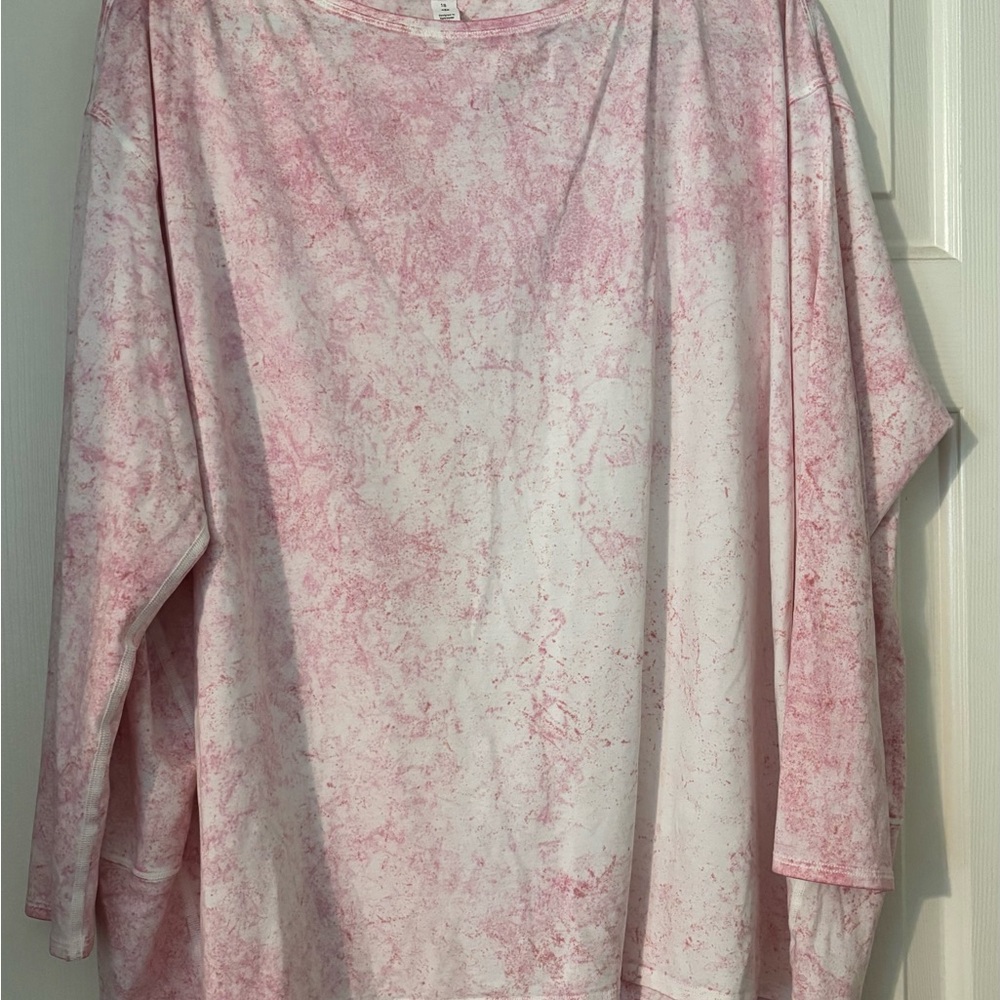 Lululemon Athletica Pink and White Patterned Tee